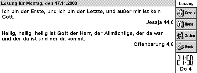 Losungen der Herrnhuter Brüdergemeine für Psion